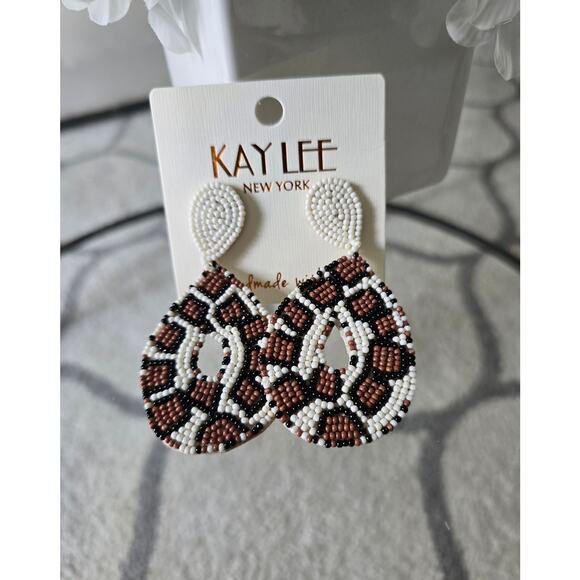 Kay Lee Animal Like Pattern Earrings New - Picture 1 of 4